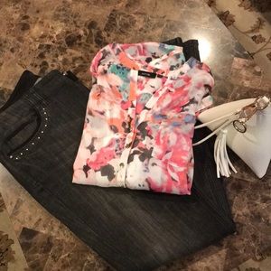 Apt. 9 Henley Blouse with white cami.